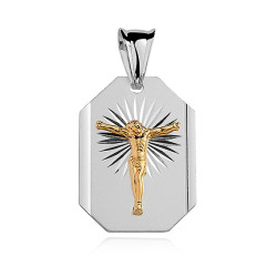 Pandantiv argint  Jesus placat cu aur galben DiAmanti MD017GR-DIA (Argint 925‰ 3,2 g.)